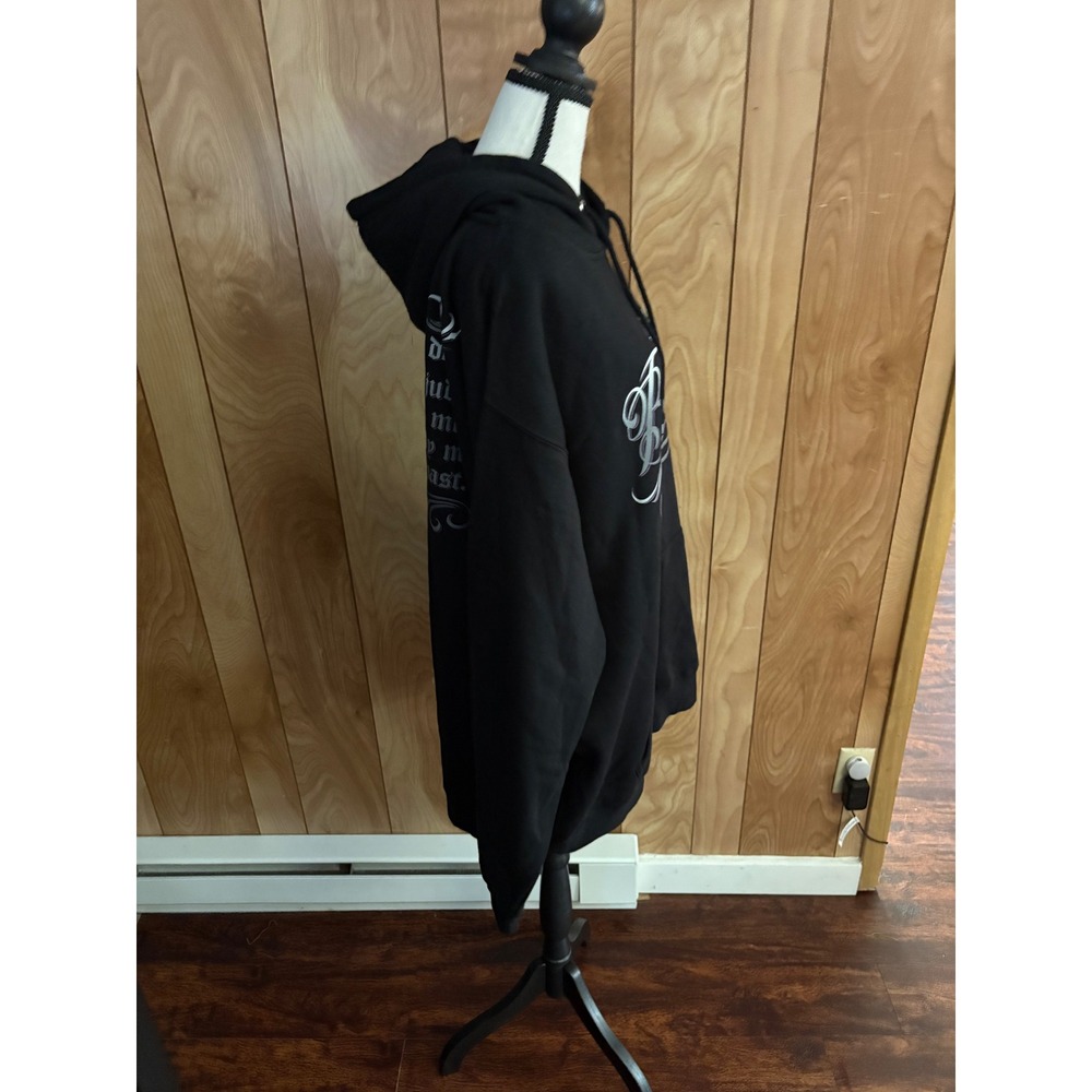 Beautiful Disaster Womens Black Graphic Hoodie Don't Judge Me By My Past 2X - Picture 2 of 8